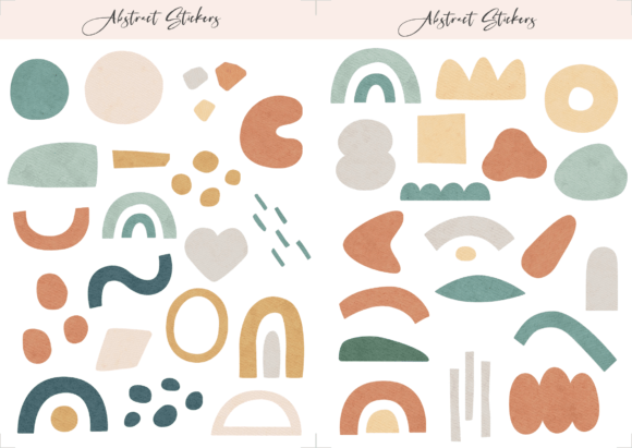 Abstract Stickers Sheet: A Strategic Tool for Creative and Professional Planning