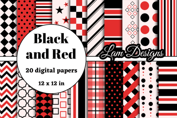 Black and Red Digital Papers: A Bold Design Essential
