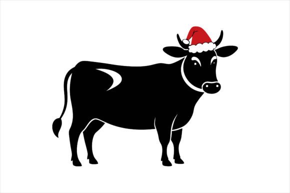 Funny Cow Head Wearing Christmas