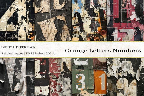 Grunge Letters Numbers Digital Papers: A Unique Resource for Creative Projects