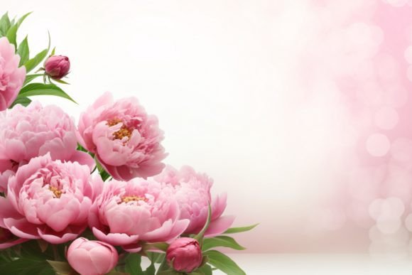 Peony Flowers Border Background: A Versatile Design Element for Modern Creatives