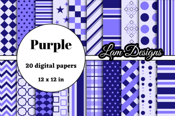 Purple Digital Papers for Creative Projects