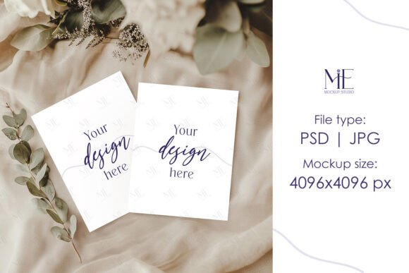 Two Cards PSD Mockup, Double Card Mockup